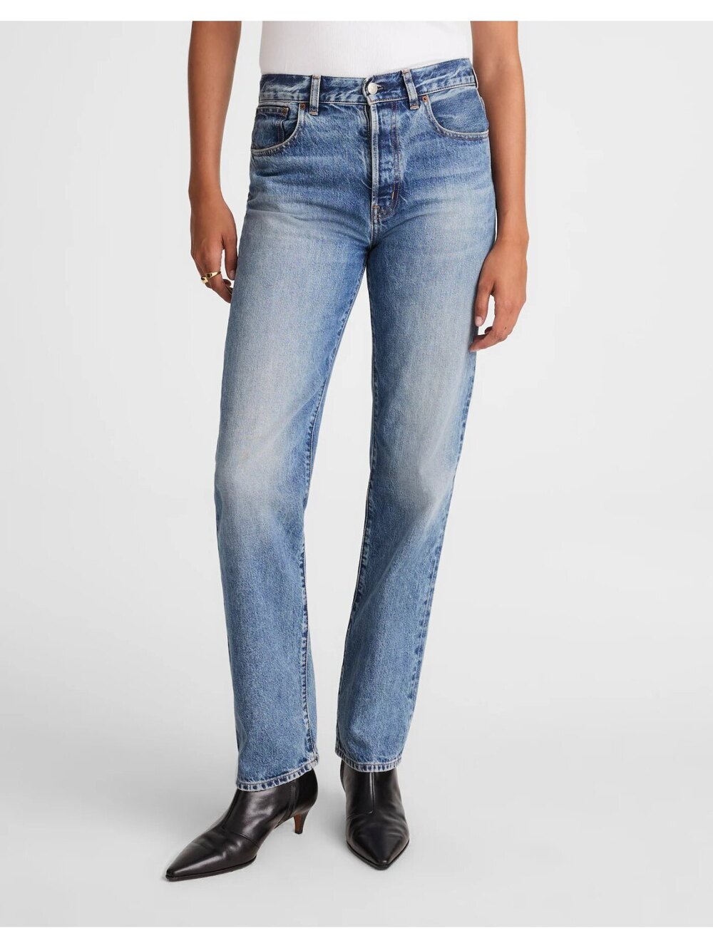 Madewell The Longline Straight Jean Light Blue Denim Size W26 NWT